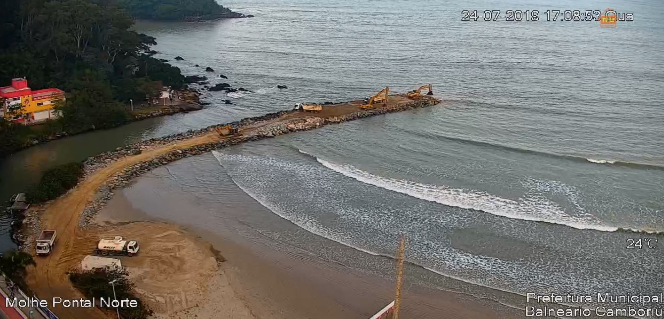 Camera Ao Vivo Balneario Camboriu Barra Sul Confira Em Tempo Real O Avanco Da Obra Do Novo Molhe De Balneario Camboriu